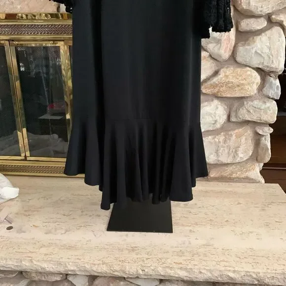 Women’s Lularoe Maureen Dress flared lace sleeve boho festival swing dress - Picture 7 of 8